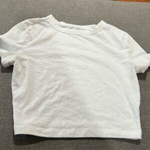 Women’s tight white crop top